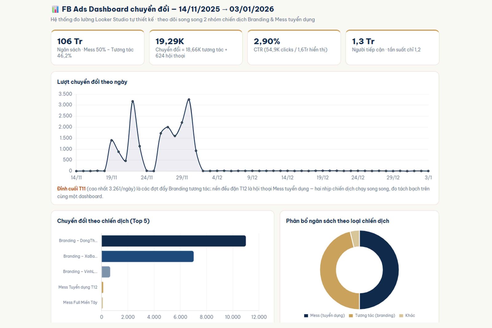 FB Ads Dashboard chuyển đổi