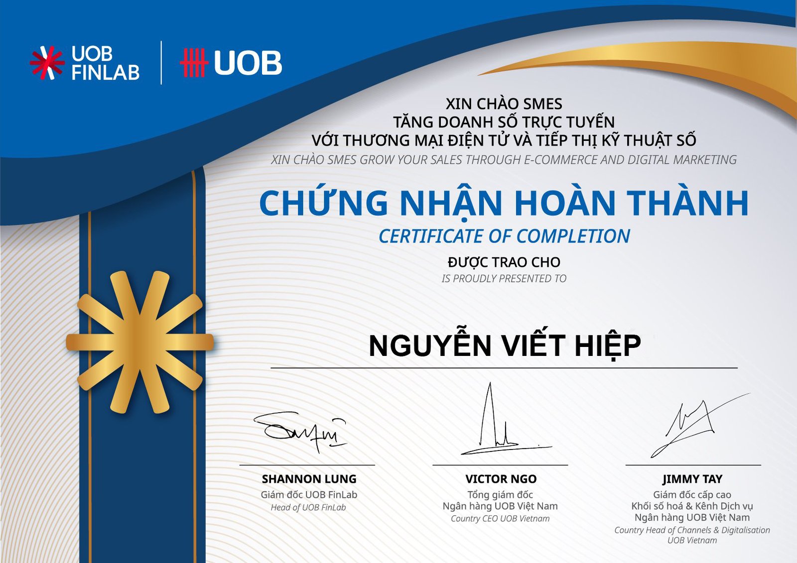 Chứng nhận UOB FinLab